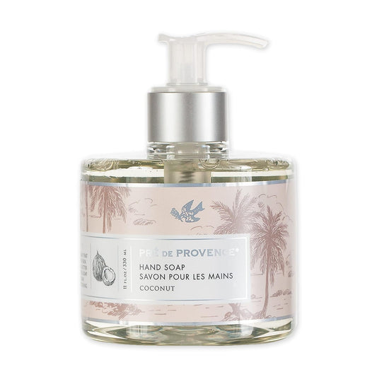 European Soaps Pre de Provence Collection Liquid Hand Soap, Sooths & Softens while Cleansing, Enriched with Shea Butter, Vitamin E & Glycerin, Soft & Soothing, 11 fl oz, Coconut