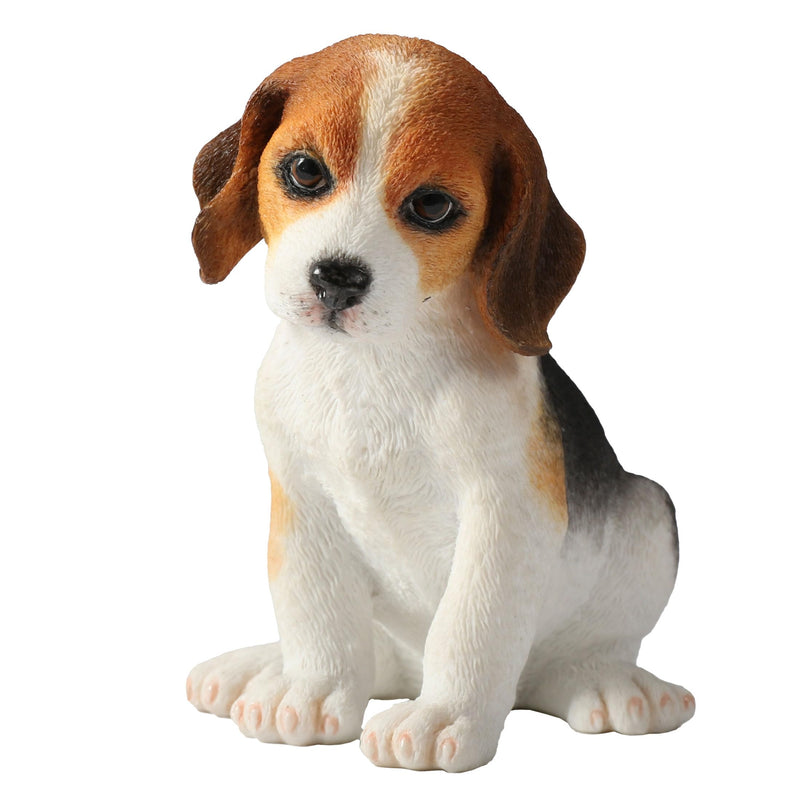 Veronese Design 3 1/2 Inch Beagle Puppy Sitting Head Tilted Left Resin Statue Hand Painted Animal Figurine