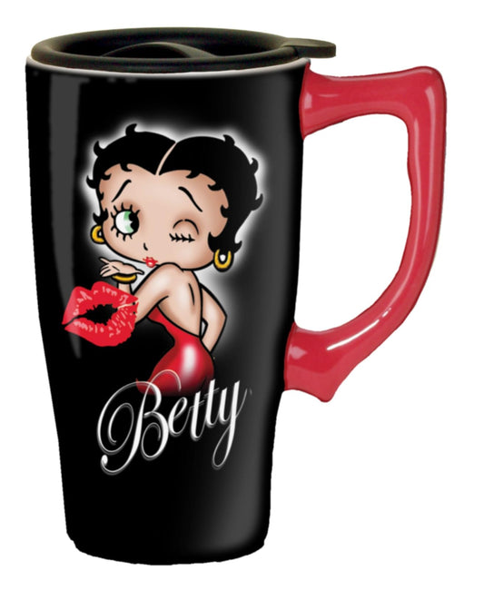 Spoontiques Betty Boop 11923 Travel Mug, 5.2 x 3.5 x 6.4 inches, Blue