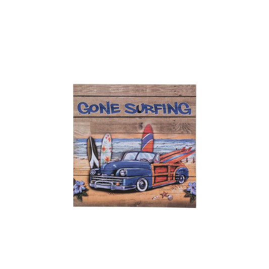 Beachcombers Gone Surfing Wall Plaque, 14.4-inch Height, Wall Decor