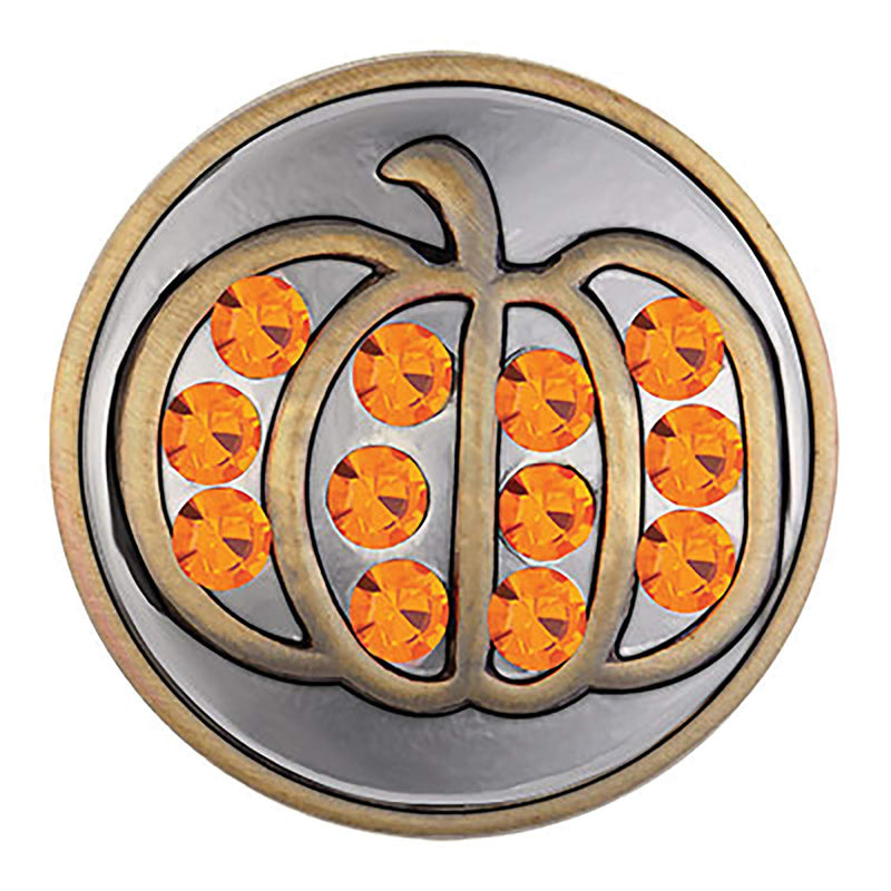 Ginger Snaps Brass Pumpkin Charm Accessory | Interchangeable, Customizable & Adjustable Snap Jewelry Collection | Button Charms for Necklaces, Bracelets & Rings | Standard Size | SN19-29