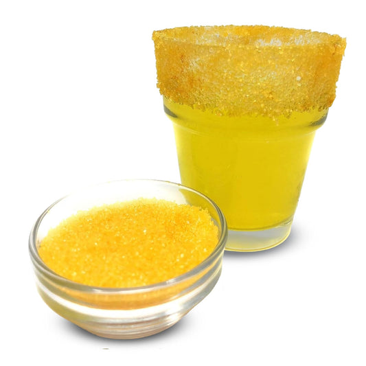 Ultimate Baker Snowy River Yellow Cocktail Sugar - Kosher Certified Naturally Colored Yellow Cocktail Rimmer (1lb, Medium Crystal)
