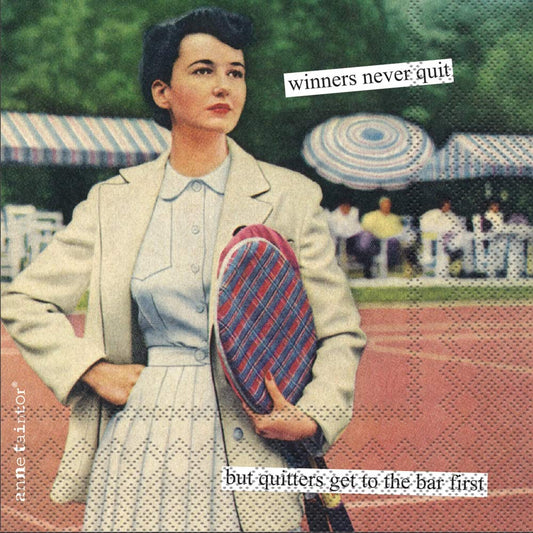 Boston International IHR Anne Taintor, 20 Count Cocktail Beverage Paper Napkins, 5 x 5-Inches, Winners