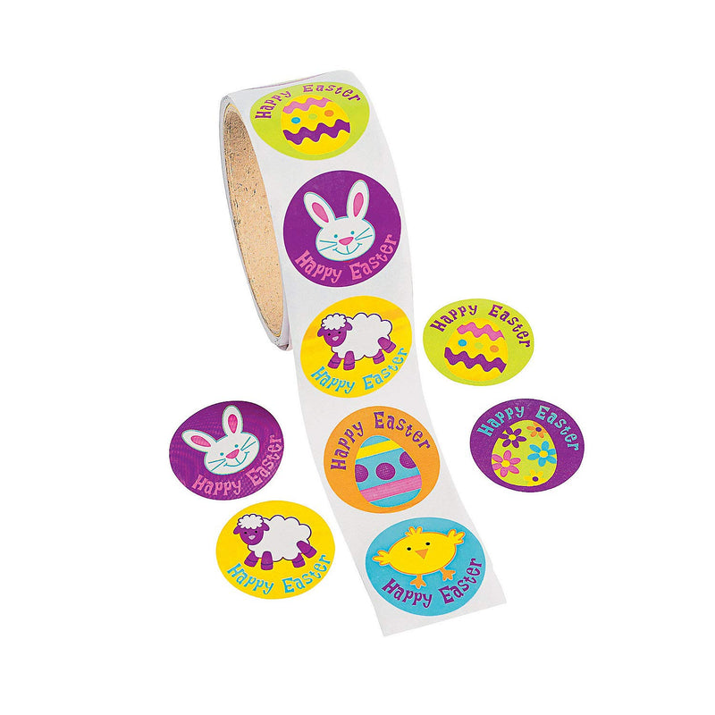 Fun Express - Easter Animal Stickers (100ct) for Easter - Stationery - Stickers - Stickers - Roll - Easter - 100 Pieces