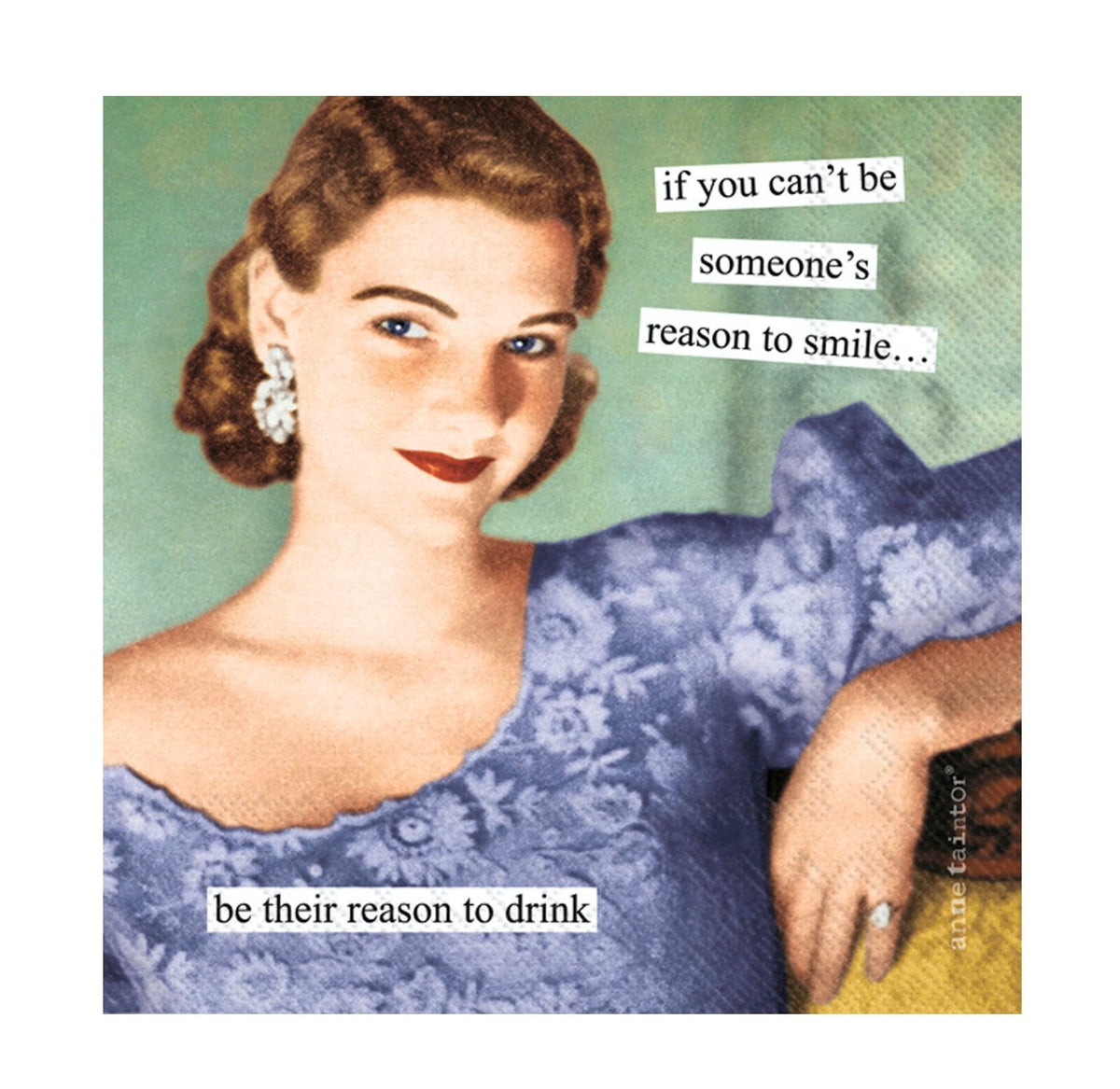 ihr SINCE 1977 Disposable Napkin, 5" x 5", Reason to Smile