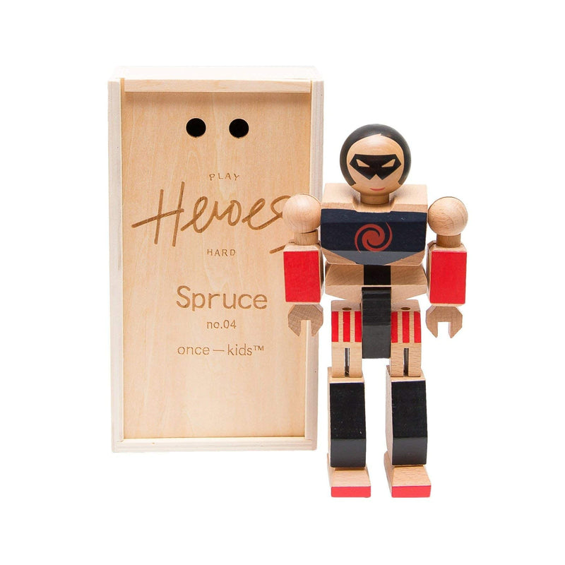 ONCE KIDS Playhard Hero Action Figures – Spruce Wood Baby Toys for Imaginative Play –Sturdy &amp; Durably Packaged Hero Toy for Kids