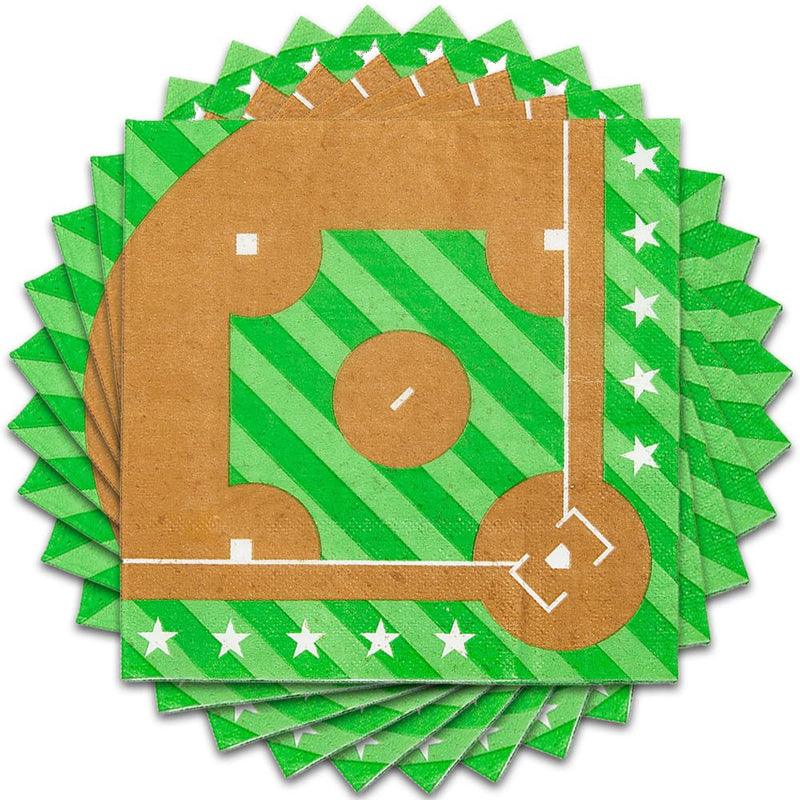 Fun Express Baseball Lunch Napkins - Party Supplies - 16 Pieces