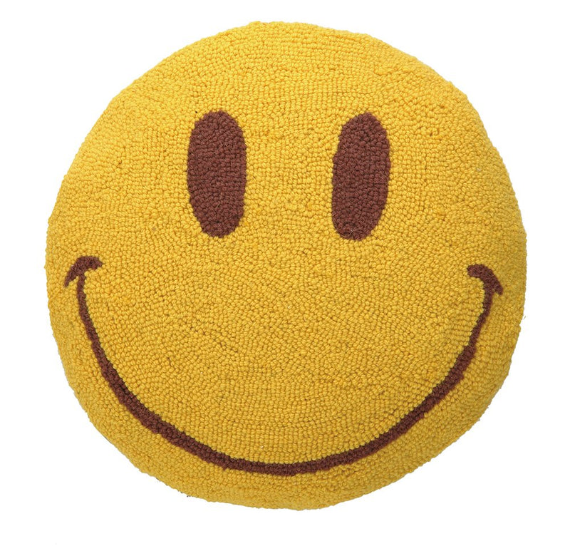 Peking Handicraft Smile Face Hook, 16x16 Throw Pillow