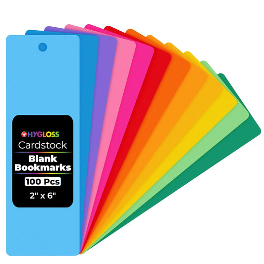 Hygloss Products Bright Bookmarks - Fun to Personalize - 12 Assorted Vibrant Colors - Cardstock Bookmarks - Value Pack - 100 Pack, 2 x 6 Inches (FBA_42610)