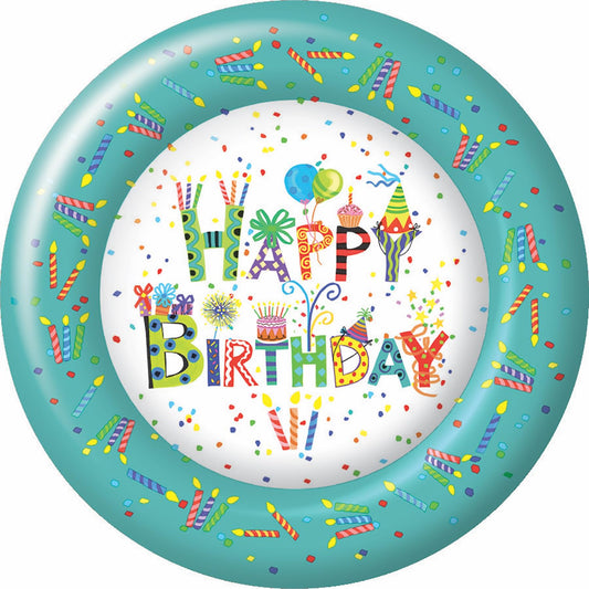 Ideal Home Range 8 Count Boston International Paper Dessert Plates, 8", Happy Day
