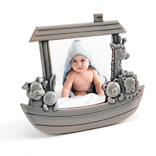 Creative Gifts International Noah's Ark 3x3 Photo Frame, Pewter Finish