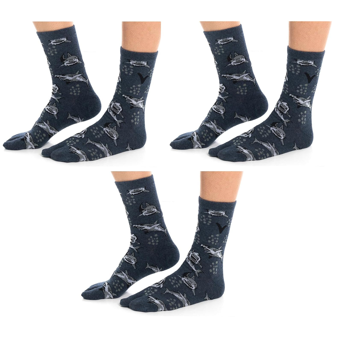 V-TOE SOCKS Socks, Grey Sharks, V-toe Flip Flop Tabi Socks