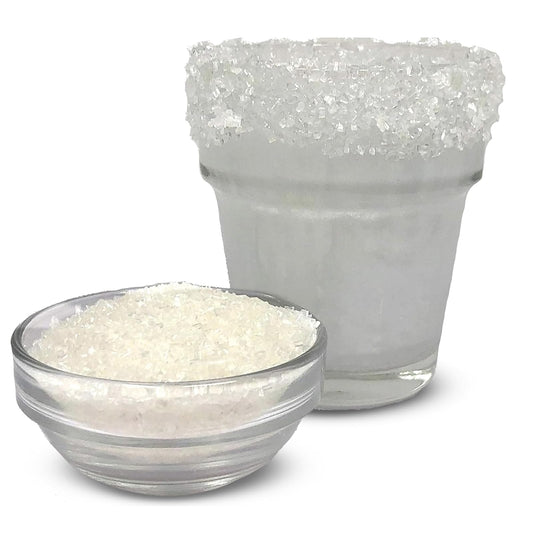 Ultimate Baker Snowy River Pearl Cocktail Sugar - Kosher Certified Naturally Colored Pearl Shine Cocktail Rimmer (8oz, Large Crystal)