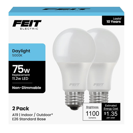 Feit Electric A1100/850/10KLED/2 Bulb, 5000K Daylight