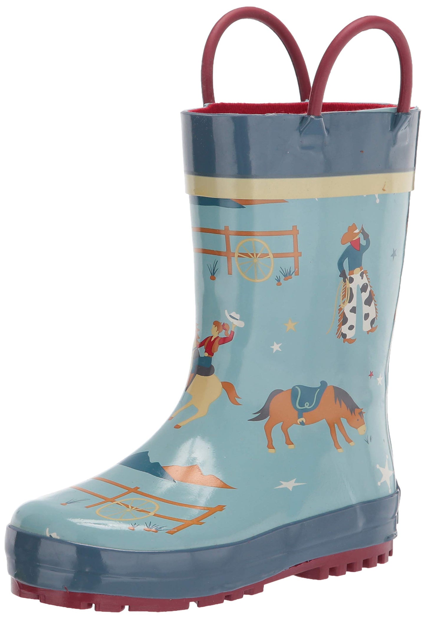 Stephen Joseph Kids Rain Boots, Western, 13