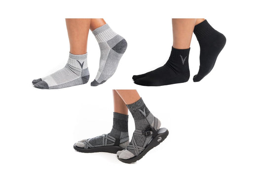 V-Toe Socks 3 Pairs V-Toe Wool Flip-Flop Big Toe Tabi Socks Shoe Size: Men 8.5-10.5 Women 9-11.5