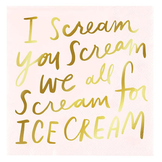 Santa Barbara Design Studio Disposable Napkin, 6.5 x inches, Scream For Ice Crea
