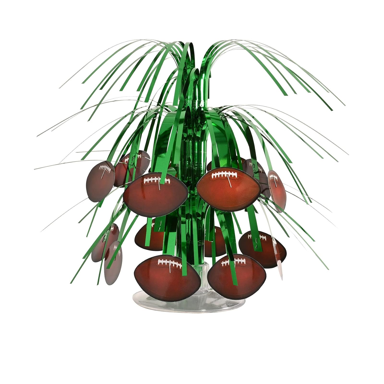 Beistle Football Mini Cascade Centerpiece, 7.5", Green/Brown/White