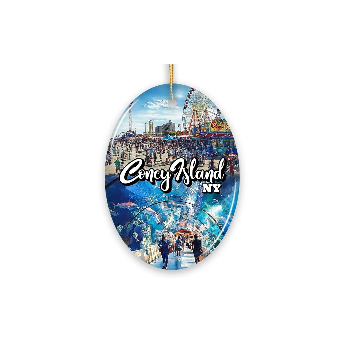 OrnamentallyYou Hanging Ornament, Iconic Coney Island Ornament, New York Coastal
