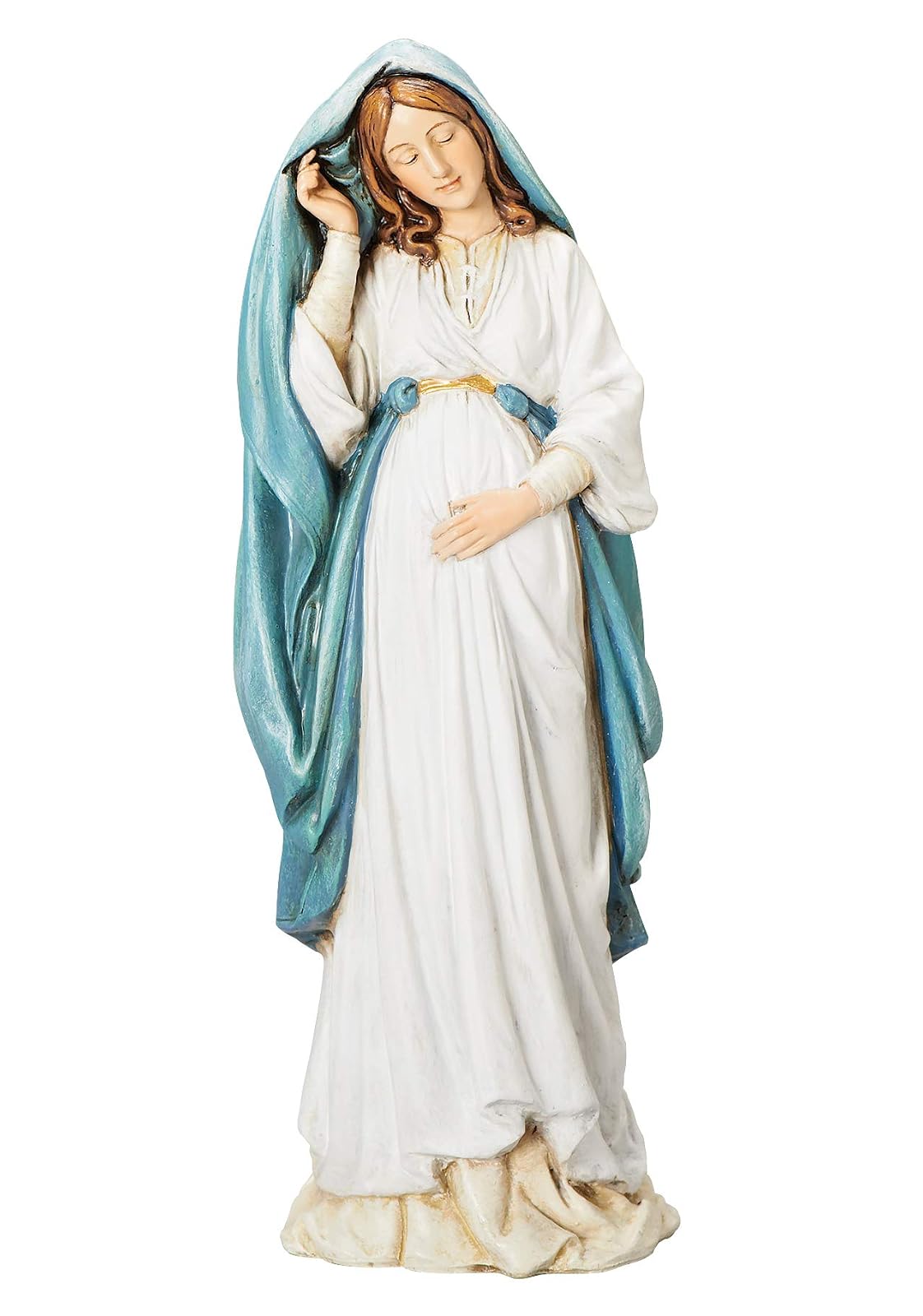 Roman Pregnant Virgin Mary 9 Inch Resin Stone Indoor Outdoor Garden Statue Figurine