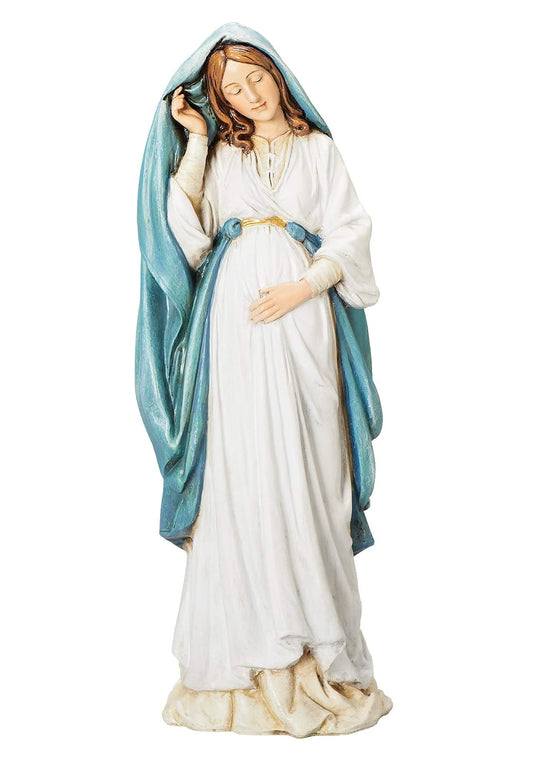 Roman Pregnant Virgin Mary 9 Inch Resin Stone Indoor Outdoor Garden Statue Figurine