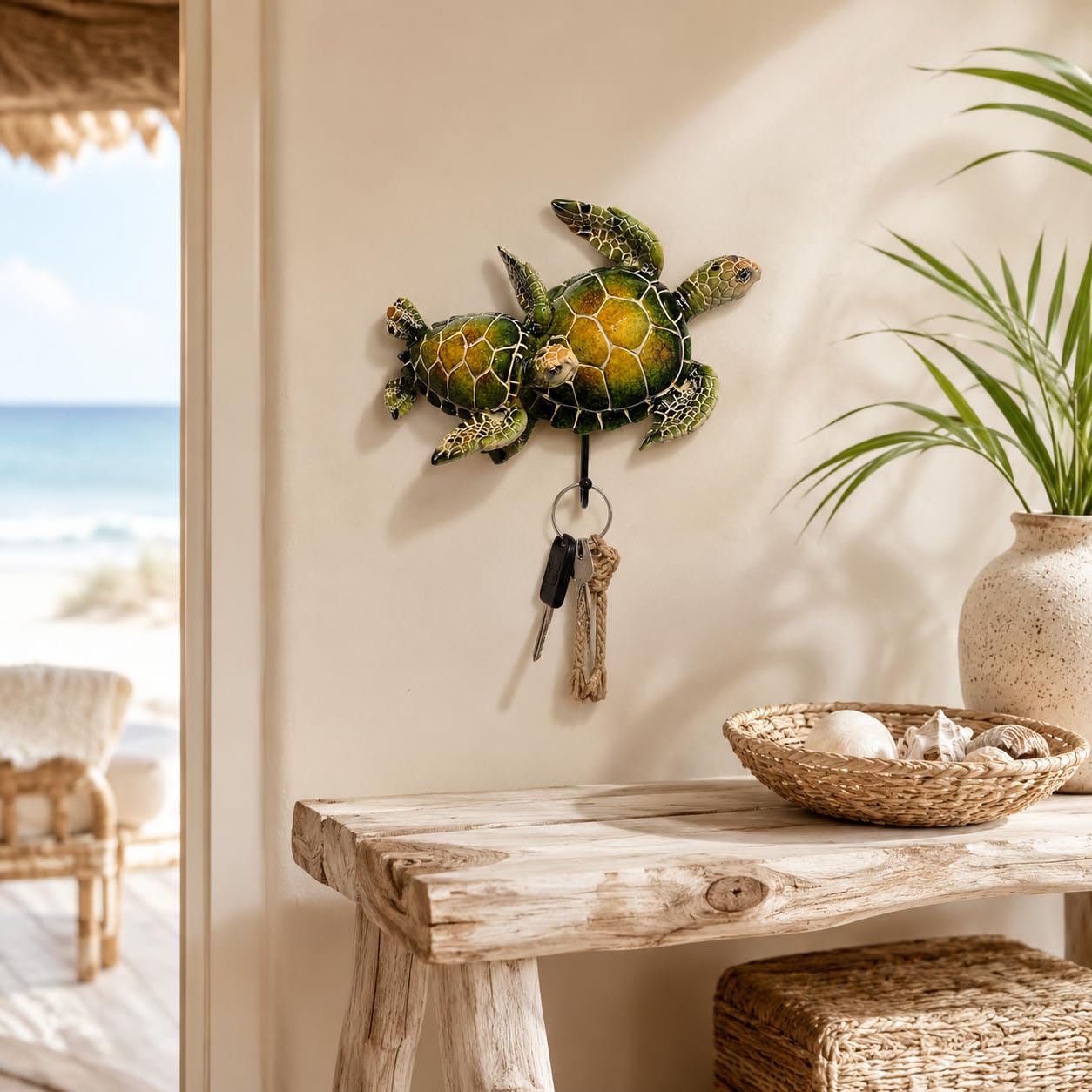 Comfy Hour Ocean Voyage with Sea Turtles Collection 5" Turtle Coastal Ocean Theme Decorative Wall Hanger, Polyresin