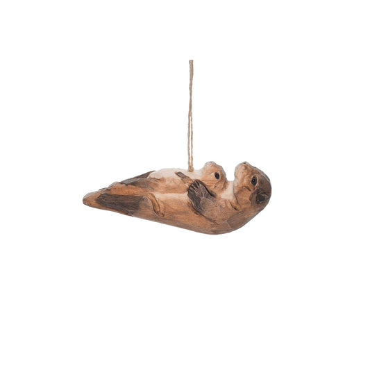 Beachcombers B23682 Otter Hanging Ornament, 5-inch Length, Wood