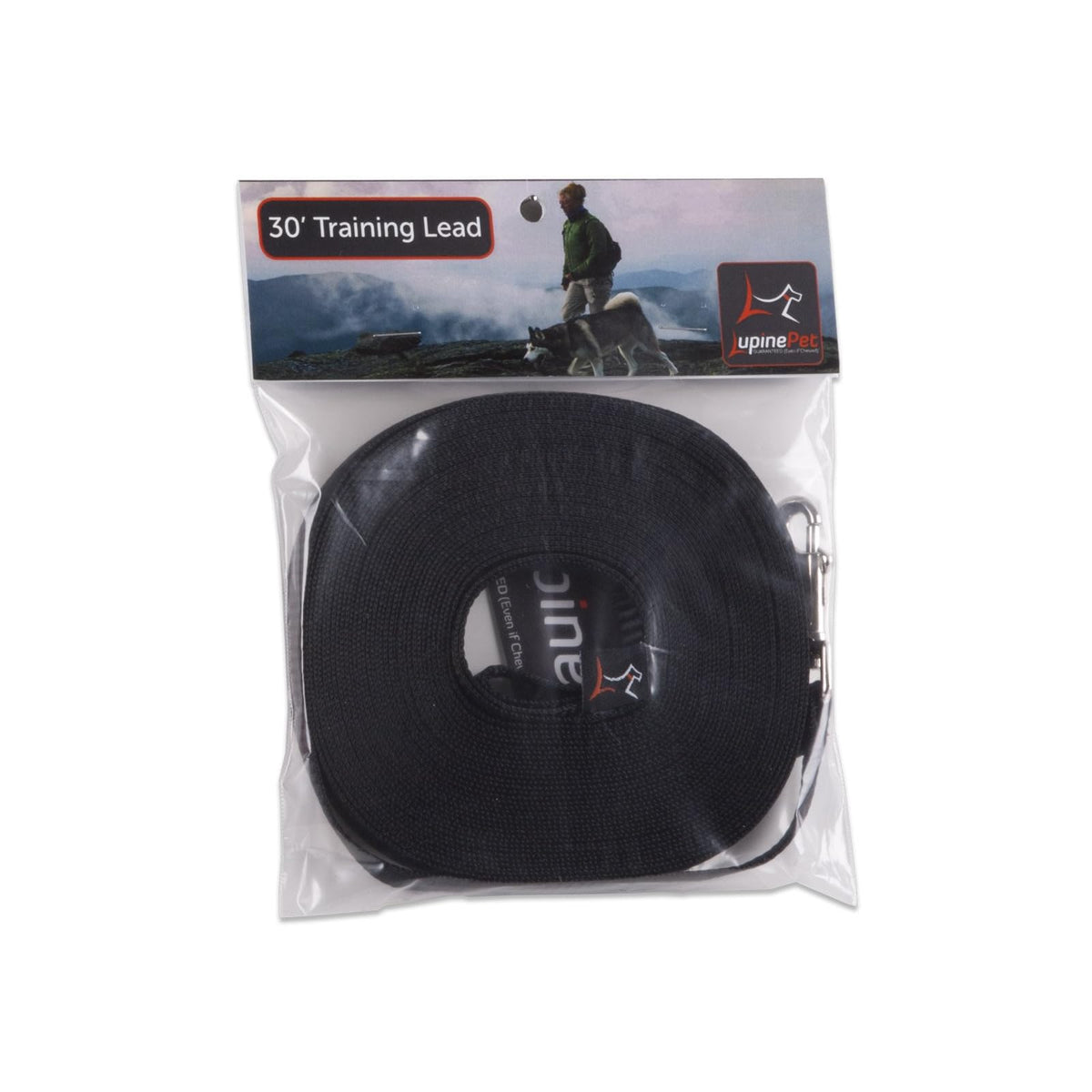 LupinePet Leash, 30-foot, Black