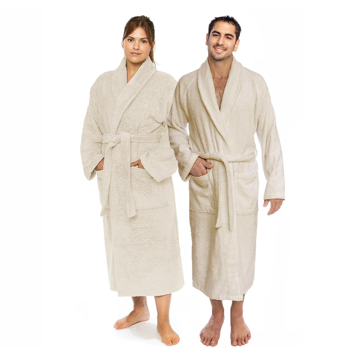 Classic Turkish Towels Robe, Medium, Ivory