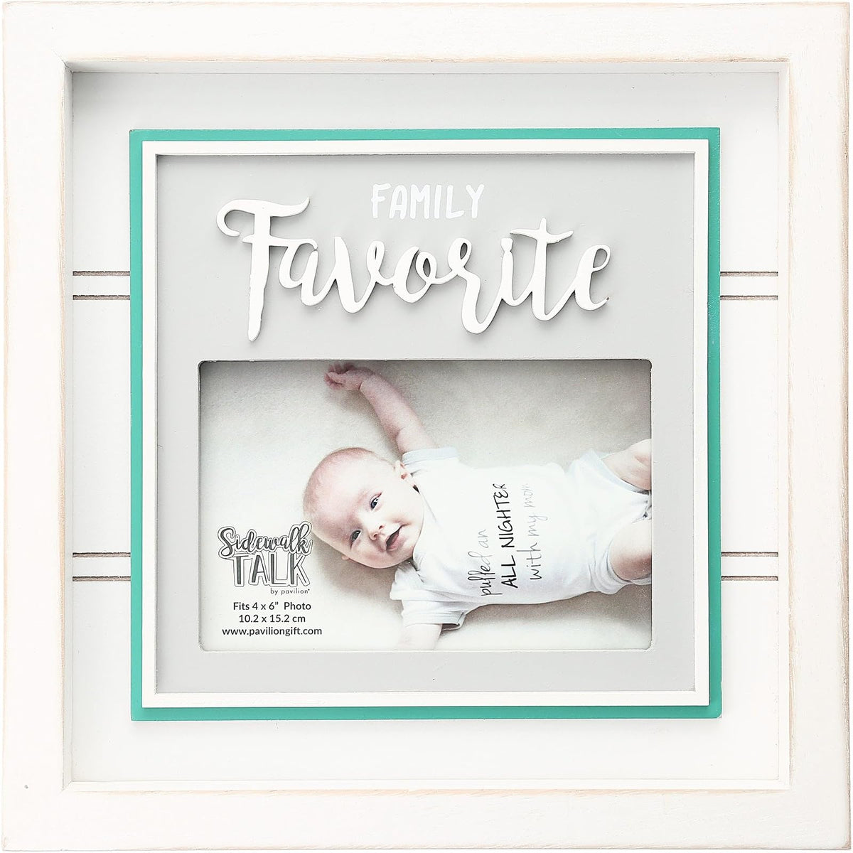 Pavilion Gift Company Picture Frame, 10", White, Gray & Green