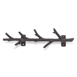 Abbott Collection  27-IRONAGE-487 Vertical Branch Hook, 12 inches H, Dark Brown