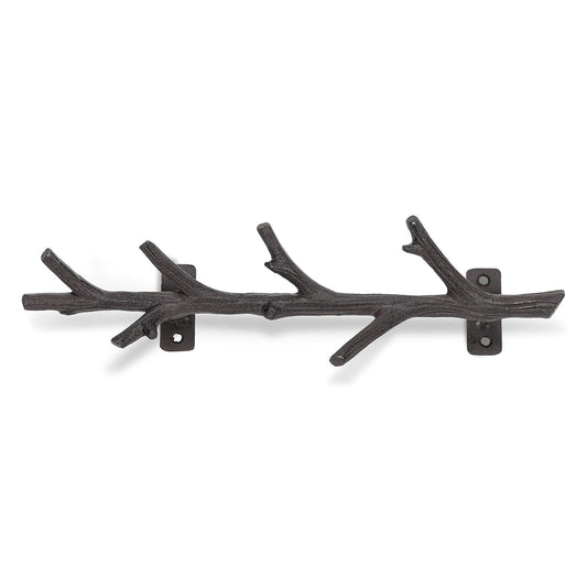 Abbott Collection  27-IRONAGE-487 Vertical Branch Hook, 12 inches H, Dark Brown