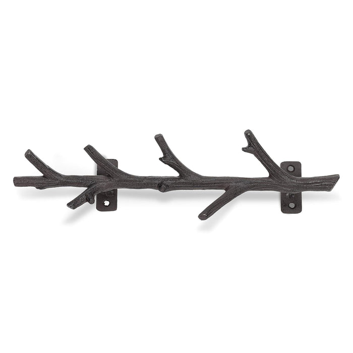 Abbott Collection  27-IRONAGE-487 Vertical Branch Hook, 12 inches H, Dark Brown
