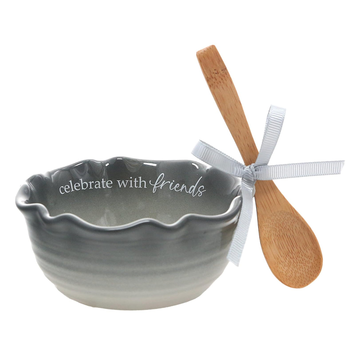 Pavilion Gift Company Dishware Bowl, 4.5", Gray, Tan