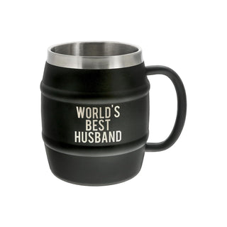 Pavilion Gift Company Drinking Cup, 15 Ounces, Black and silver