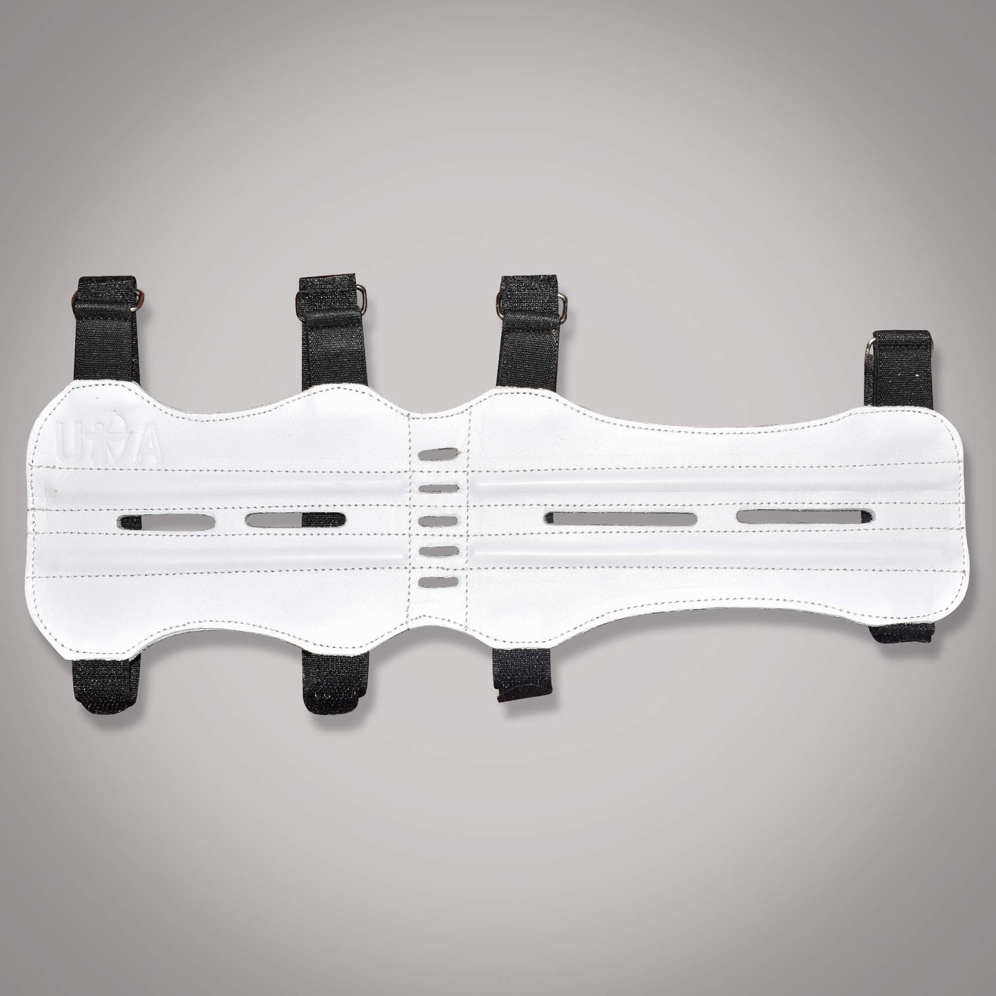 UNIVERSE ARCHERY Leather Arm Guards | Bow Arm Protector 4 Strap Archery Guard | High-Grade Adjustable Leather Armguard | Archery Accessories (White)