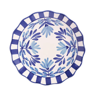 Mud Pie Dishware Plate, 8" dia, Blue Floral