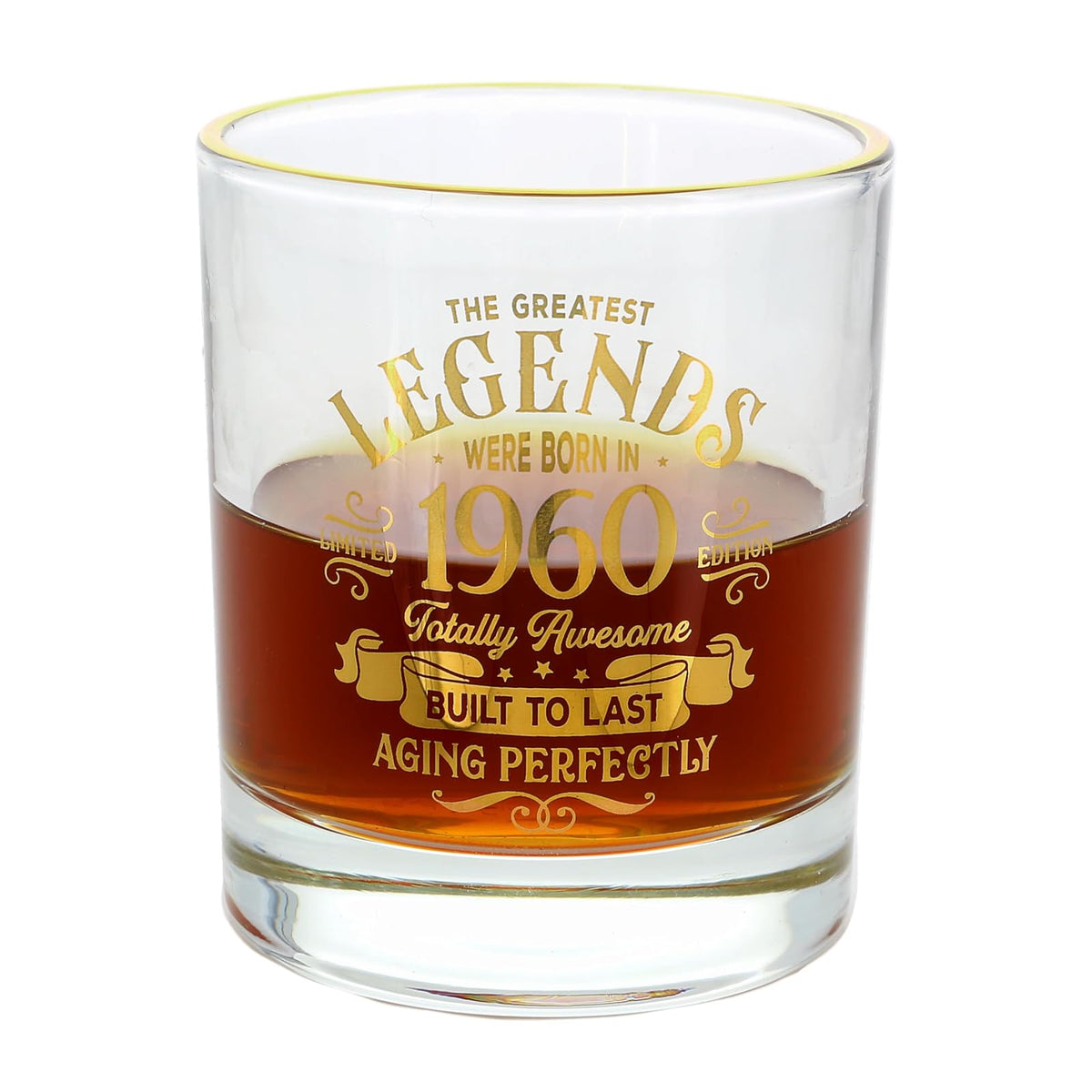 Pavilion Gift Company Drinking Cup, 8 Ounces, Clear, Gold
