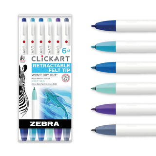 Zebra Pen Marking Pen, 1 Count (Pack of 6), Assorted Deep Sea A