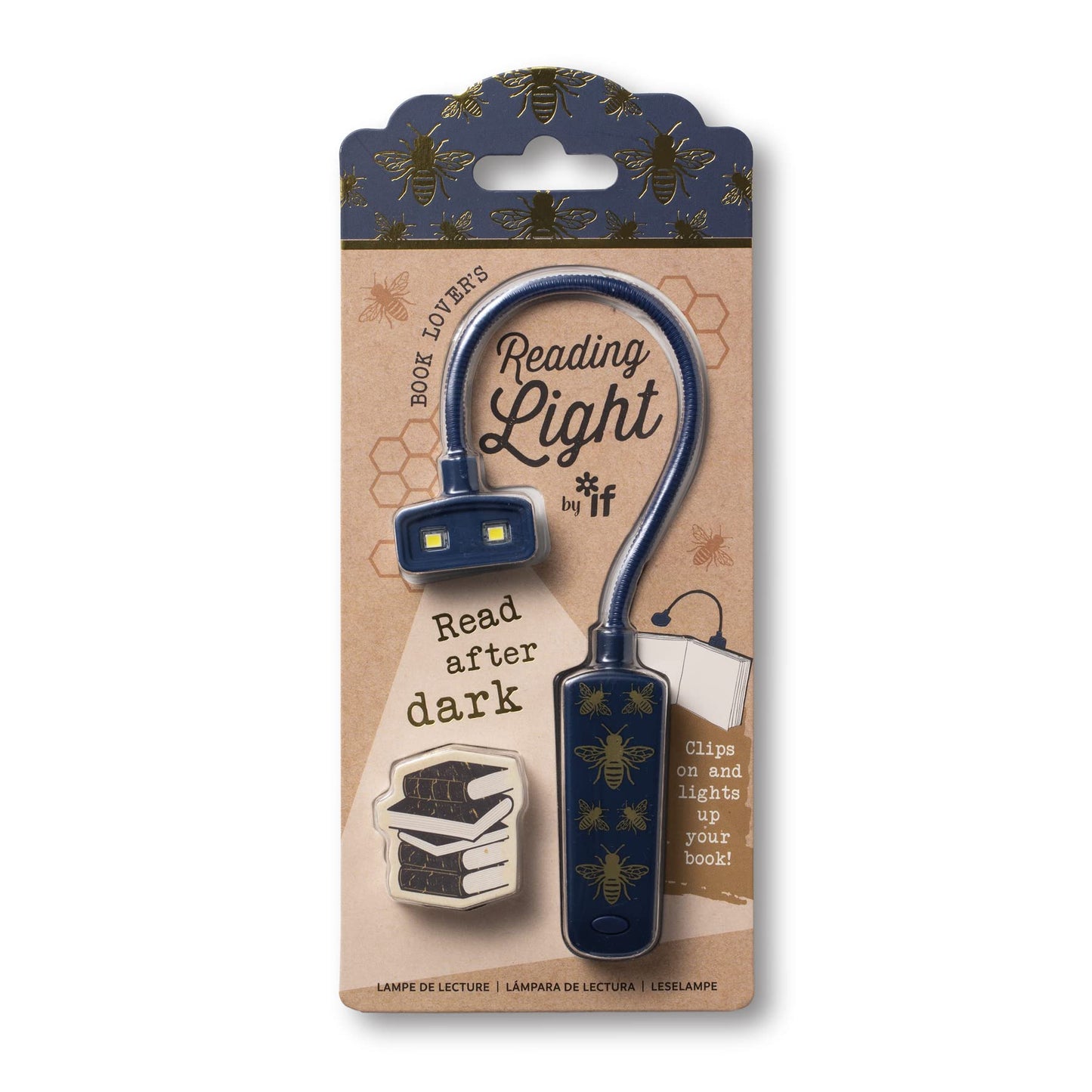 Fifi IF Book Lover's Reading Light - Bee, Blue