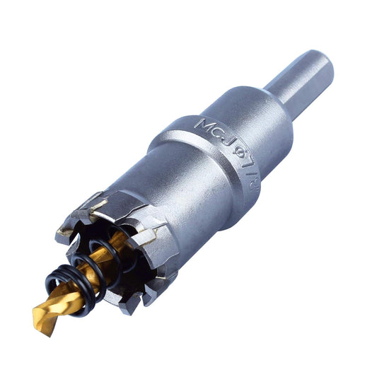 McJ Tools 7/8" TCT Hole Saw Long for Stainless Steel Cutting, Thick Metal Cutting, Ideal for Electricians, Plumbers, Mechanicians, Metal workshops