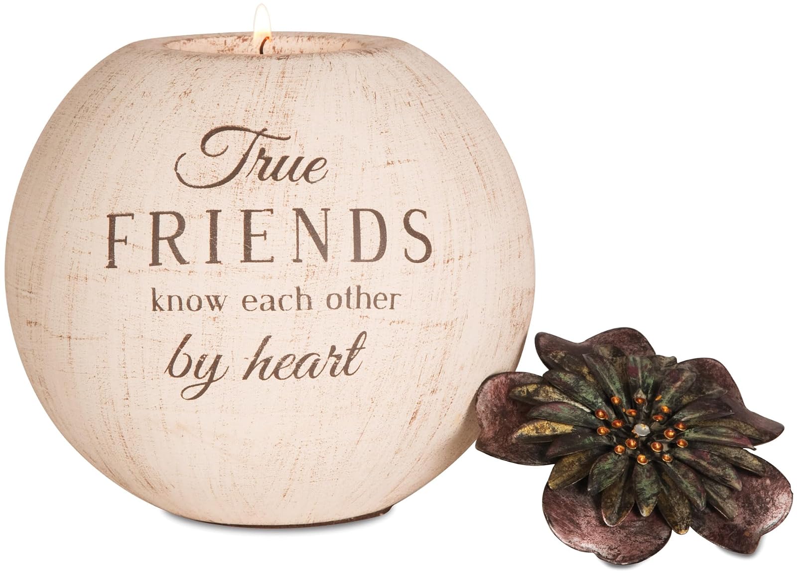 Pavilion Gift Company 19010 Light Your Way Terra Cotta Candle Holder Friend 5-Inch