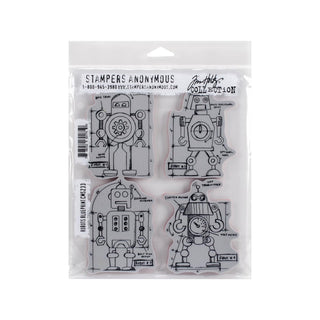 Stampers Anonymous Rubber Stamp, 7 x 8.5", Gray, Black, Red