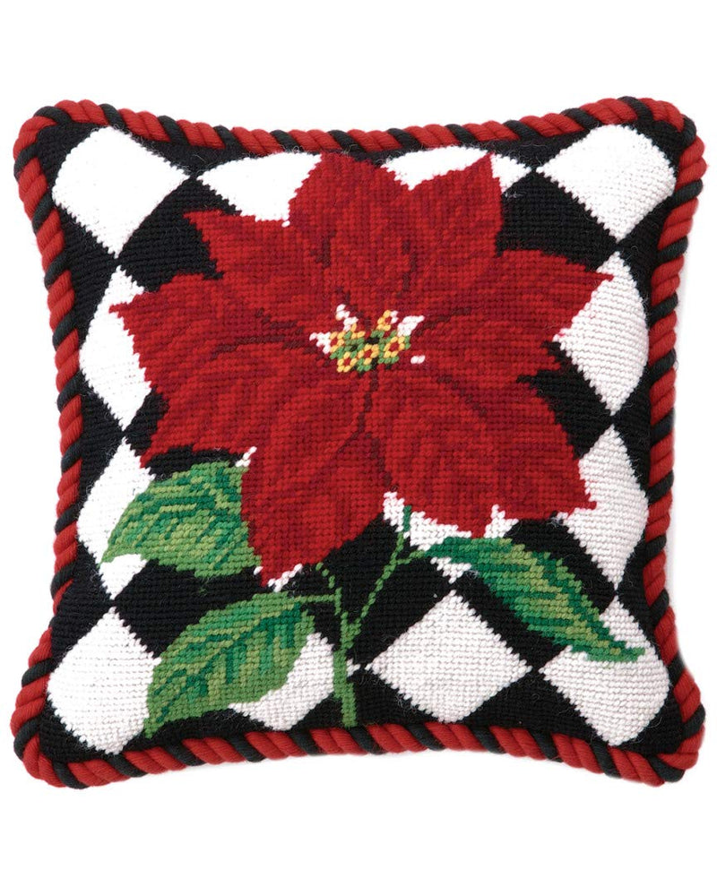 Poinsettia Diamonds Wool / Cotton Pillow