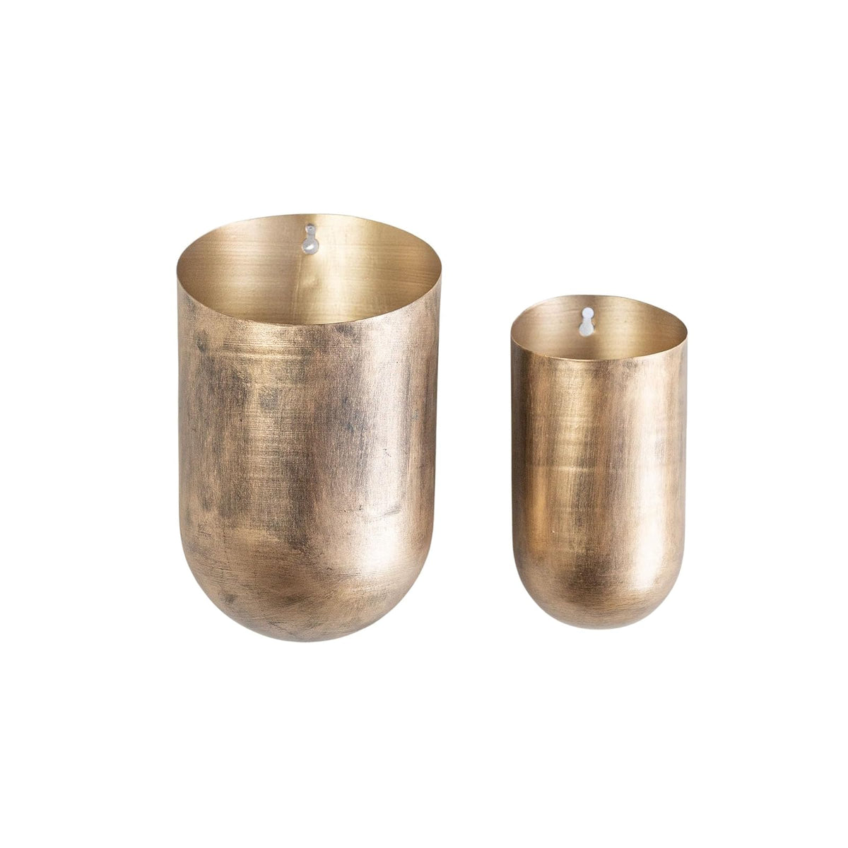 Foreside Home and Garden Planter, 6.25 x 6.75 x 10"H, 4.25 x 4.5 x 8.25"H, Brass