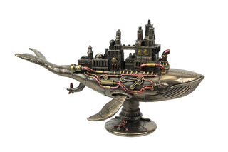Veronese Design 6 7/8 Inch Steampunk Fifty Two Hertz Galactic Space Colony Whale Cold Cast Resin Bronze Finish Statue Home Decor