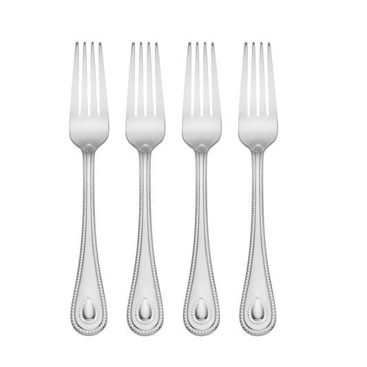 Lenox French Perle Dinner Forks, Set of 4, 0.60, Metallic