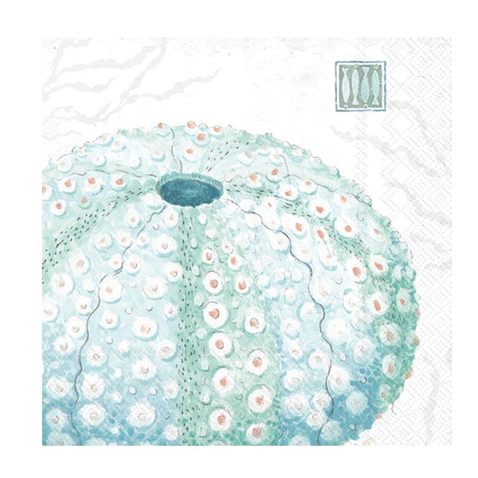 ihr SINCE 1977 Disposable Napkin, 5" x 5", Delicate Sea Urchin