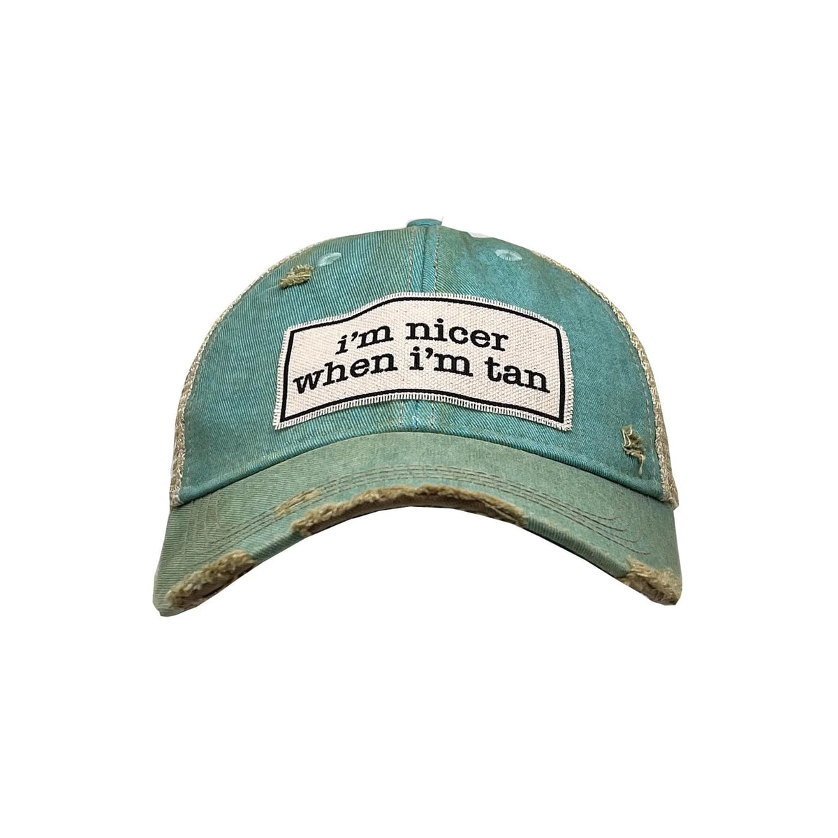 VINTAGE LIFE Hat, Teal Blue Distressed