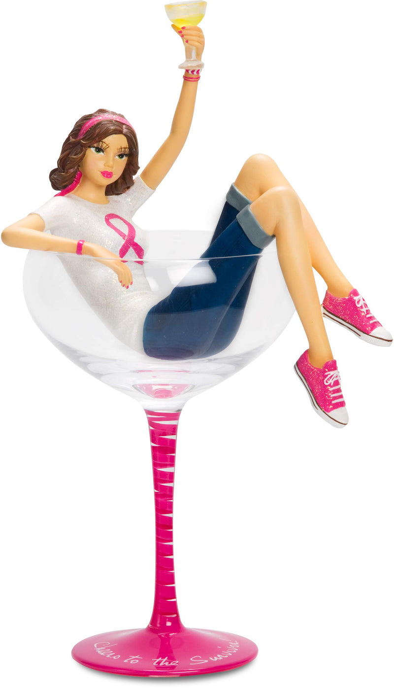 H2Z tableware 73742 "Cheers to The Survivor! Girl" Champagne Glass, 10 1/2-Inch